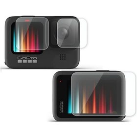 Resim Gopro9 İçin 1 Takım-ekran Koruyucu Gopro Hero 10 9 Siyah 3 Adet Ekran Lens Ultra Temizle Temperli Cam Go Pro 2020 Eylem Kamera Aksesuarları 