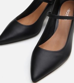 Resim HOTİÇ Mary Jane Hakiki Deri Siyah Kadın Stiletto 