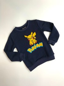 Resim Matu Official Lacivert Pokemon Pikachu Baskılı Unisex Çocuk Sweatshirt 