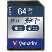 Resim Verbatim 64GB Sdxc Pro U3 Hafıza Kartı 