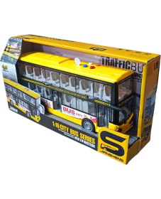 Resim Brother Toys Turist Gezi Otobüsü Iki Katlı Ön ve Orta Kapısı Açılabilen Sesli Işıklı Oyuncak Şehir Otobüs 27 cm 