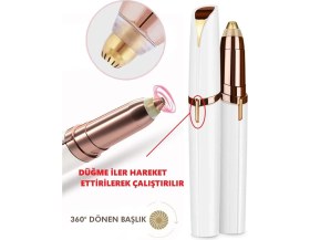 Resim Pileli Store Kalem Tipi Taşınabilir Ince Uçlu Yüz Için Tüy Alıcı Kaş Bıyık Epilasyon Aleti (Pil Dahil 