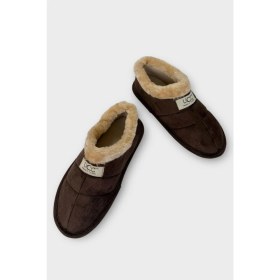 Resim Unisex Içi Yünlü Kışlık Ev Ayakkabısı Panduf Kahverengi 