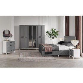 Resim Sport 6 Kapaklı Komple Mdf Antrasit Yatak Odası 