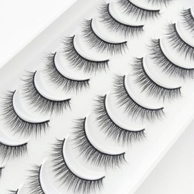 Resim 10 Çift Sahte Kirpik Doğal 3D Kabarık Kirpik Uzatma Yumuşak Uçuşuk Kirpikler Faux Mink Kirpikler El Yapımı Doğal Yeniden Kullanılabilir Sahte Kirpikler 