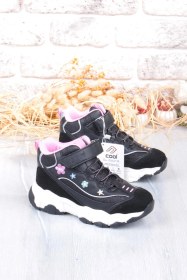 Resim Fort Cool Bella Rahat Sıcak Astar Kaymaz Taban Kız Çocuk Bot Siyah - Pembe 