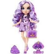Resim Rainbow High Parlak Slime ve Evcil Hayvan Serisi Bebeği Violet 