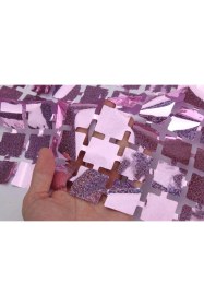 Resim MCM Group Ekstra Metalize Rose Gold Renk Disko Dikdörtgen Kesim Kapı Perdesi Dekorasyon 1x2 Metre - Lisinya 