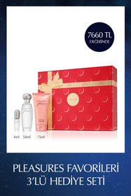 Resim Estee Lauder Pleasures Favorileri 3'lü Hediye Seti - EDP 50ml + Seyahat Boy EDP 4ml + Vücut Kremi 75ml 