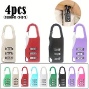 Resim 4 adet Mini Kutu Kilidi - Çanta, Sırt Çantası, Spor Salonu Dolapları ve Küçük Eşyalar için Çinko Alaşımlı Kombinasyon Kilidi - Dayanıklı Metal Anahtarsız Giriş, 4 Renk Seçeneği (Kırmızı, Yeşil, Mavi, Mor), Çanta Kilidi, Güvenli Depolama Çözümü, Şık Metalik Kaplama, Parlatılmış Metal Kaplama 