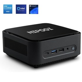Resim NiPoGi JK09 N150 Intel Alder Lake 12.Nesil 16GB DDR4 512GB NVMe SSD HDMI/WiFi/BT WIN11 PRO Mini PC 