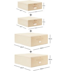 Resim Ocean Home Textile 4'lü Bej Balıksırtı Destekli Hurç Set 2 Adet 31 x 38 x 12 + 45 x 55 x 18 cm 