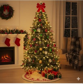 Resim 240 Cm Yılbaşı Çam Ağacı 700 Dal Demir Ayaklı Lüks Dökülmeyen İthal Ağaç Diğer 