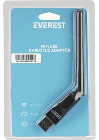 Resim Everest Xtechnx Ewn-212 2.4ghz Mt7601 İşlemcili 2dbi 150 Mbps Wireless Usb Kablosuz Adaptör 