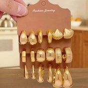 Resim 3/9 Çift Altın Kadın Küpe Seti - Teardrops, Küçük Halkalar ve Deniz Kabukları ile Vintage Sonbahar Takıları, Sonbahar Kıyafetleri, Ofis, Seyahat ve Partiler için Mükemmel, Noel, Sevgililer Günü ve Doğum Günleri için Harika Hediye, Anne, Kız Arkadaş, Kardeş veya Arkadaşlar için, Parti Aksesuarları, Ofis Aksesuarları, Zarif Aksesuarlar, Minimalist Tasarım, Dayanıklı Küpeler, Kaplı Takılar, Dekoratif Küpeler, Takı Koleksiyonu, Kadın Modası, Anne Hediyeleri 