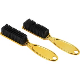 Resim Quueppty Fade Fırçası Tarak Makas Temizleme Fırçası Berber Dükkanı Cilt Fade Vintage Yağ Baş Şekli Oyma Temizleme Fırçası Altın 2 Adet (Yurt Dışından) 