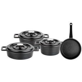 Resim Schafer Pro Cast Döküm Tencere Seti 7 Parça-siyah 