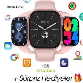 Resim Wearfitpro Wearfit S10 Pro Max 7 Kordonlu Akıllı Kol Saati Miniled Ekran Rose Gold 45mm 