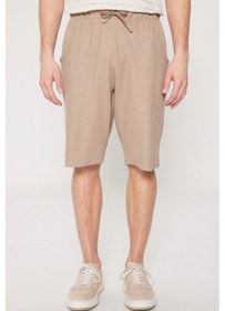 Resim AC&Co / Altınyıldız Classics Erkek Bej-kahve Standart Fit Normal Kesim Bisiklet Yaka Pamuklu Çizgili Pijama Takımı Bej - Kahverengi 