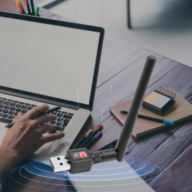 Resim Coverzone Wifi Adaptörü 300MBPS 802.11N/G/B Usb2.0 Masaüstü Dizüstü Pc Için Windows Mac Linux Için ZR93 