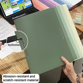 Resim 5 Adet Yan Döner Gradyan Renkli Dosya Klasörü - Kalın & Geniş Kapasiteli, Okul Malzemeleri ve Ev Kullanımı için Su Geçirmez Belge Çantası | Etiket Alanlı Dayanıklı Plastik Organizatör | Şeffaf Fonksiyonel Klasörler Okula Dönüş Sezonu İçin 