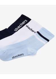 Resim Skechers 3'lü Paket Funny Script Uzun Çorap Büyük Erkek Çocuk Lacivert-mavi-beyaz Sk2520126-3474 