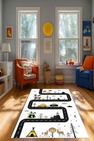 Resim Kessy Home Studio Eğitici Yol Desenli Çocuk Oyun Halısı Dijital Baskı Yıkanablir Kaymaz Taban Çocuk Odası Halısı 11 