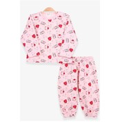 Resim Breeze Kiz Bebek Pijama Takimi Kraliçe Kedicik Baskili Somon Melanj (9 A Breeze