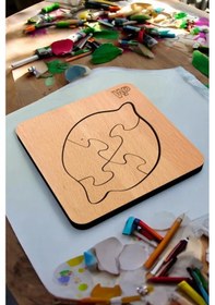 Resim Plywood Ahşap Boyanabilir Çocuklar Puzzle 4mm Limon Boya Setli 