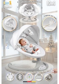 Resim Kiwi Eggyone Elektrikli Otomatik Sallanan Bebek Ana Kucağı, 5 Farklı Sallanma Hızı, Oyuncaklı- Dove 