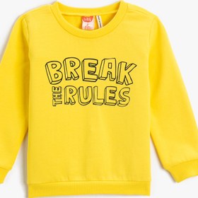 Resim Erkek Bebek Baskılı Sweatshirt Uzun Kollu Bisiklet Yaka 