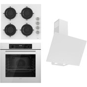 Resim Ferre FLOWART-SILENTART Serisi Beyaz Set (CS206 + QBL63CB +D078-SA ) - Emaye Izgara 