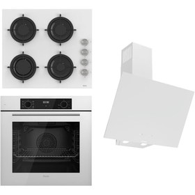 Resim Ferre FLOWART-SILENTART Serisi Beyaz Set (CS206 + QBL63CB +D078-SA ) - Emaye Izgara 