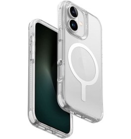 Resim Apple Uyumlu iPhone 16 Kılıf Combat Serisi Üç Katmanlı Magsafe Özellikli Magclick Koruyucu Kılıf Clear 