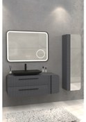 Resim Anemon 110 Cm Banyo Dolabi - Antrasit ( Boy Dolap Dahil) Çok Renkli 