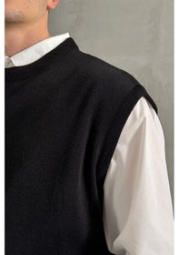 Resim Erkek Bisiklet Yaka Oversize Süveter Siyah 