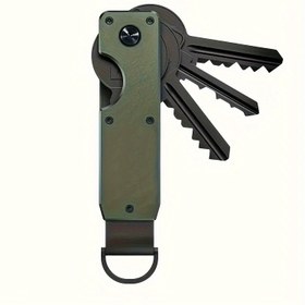 Resim Şık Metal Anahtar Organizatörü - 2-6 Anahtar İçin Kompakt Tutucu, Şık Minimalist Tasarım, Günlük Kullanım İçin İdeal, Basit Tarz 