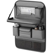 Resim Maiyame Araba Sandalye Arka Yüzü Çantası - Uzun Tip Masa Fonksiyonlu Siyah Oto Depolama Çantası 