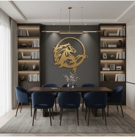 Resim Şahlanan At Metal Duvar Dekoru - Hayvan Temalı Metal Tablo 