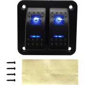 Resim Xiyu Shop 2 Çete Mavi LED Stili Gang Çift LED Deniz Tekne Rocker Anahtarı Paneli Kamyon Tekne Araba Anahtarı Paneli Çakmak Soket Devre Kesici Için (Yurt Dışından) 