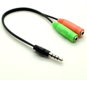 Resim Mikrofon - Kulaklık Ayırıcı - Kablolu - 1 Erkek - 2 Dişi - Standa 