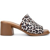 Resim Tamer Tanca Kadın Hakiki Deri Leopar Topuklu Terlik 838 809 Bn Trlk Y25 Leopar Leopar 