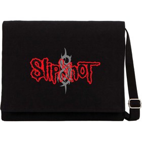 Resim Slipknot Logo Siyah Kanvas Postacı Çantası - Siyah 