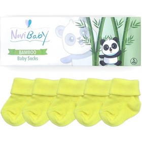 Resim Novibaby 5'li Bambu Yenidoğan Bebek Çorabı I Lemon I 0-6 ay "Karışık Renkli" 