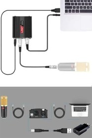Resim Lastvoice Ph-1000 +48V Phantom Power Ses Kartı (Usb, XLR Kablo ve Adaptör) 