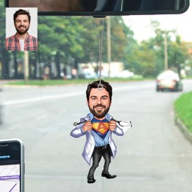 Resim Wonder Like Kişiye Özel Bay Doktor Araba Dikiz Ayna Süsü 