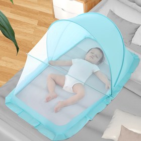 Resim Katlanabilir Tam Kapsama Gençler Sivrisinek Ağı için Gençler ve Çocuklar - Hafif Tasarımlı Nefes Alabilen Polyester Yatak Kanopu, Bebek Beşiği, Yatak, Seyahat için Taşınabilir Sivrisinek Koruma - Pembe/Yeşil/Mavi 