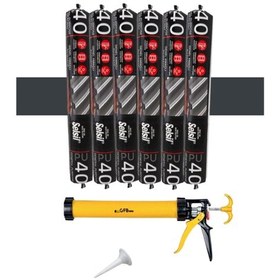 Resim Selsil Sosis Pu Mastik 600 Ml. Antrasit 5 Adet ,sosis Tabancası 600 Ml Antrasit 