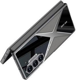 Resim PSR aksesuar Kılıf Ultra İnce Kamera Korumalı PC + Deri Arka Yüzey Zore X-Pro Kapak-Siyah Galaxy Z Fold 6 ile uyumlu 