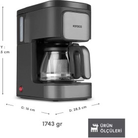 Resim Karaca Just Coffee Aroma 2 In 1 Filtre Kahve Makinesi Space Gray 